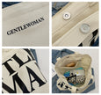 Large Capacity Canvas Bag Women Letter Printed Shoulder Travel Simple Handbags Travel Casual Daily Shopping Bags Totes