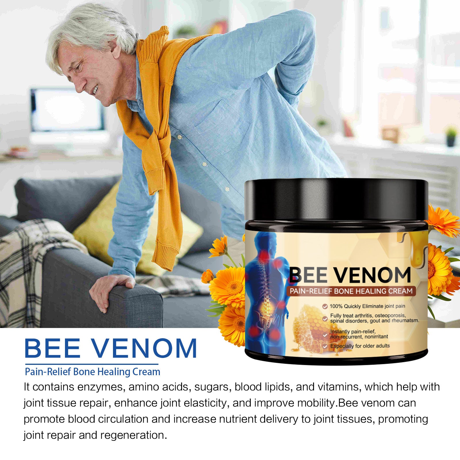 Bee Care Cream 60ml Eases Body Joints