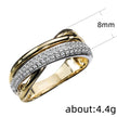 Women's Delicate Geometric Line Micro Inlaid Zircon Color Separation Ring