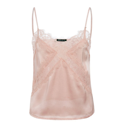 Hollow solid color lace camisole women