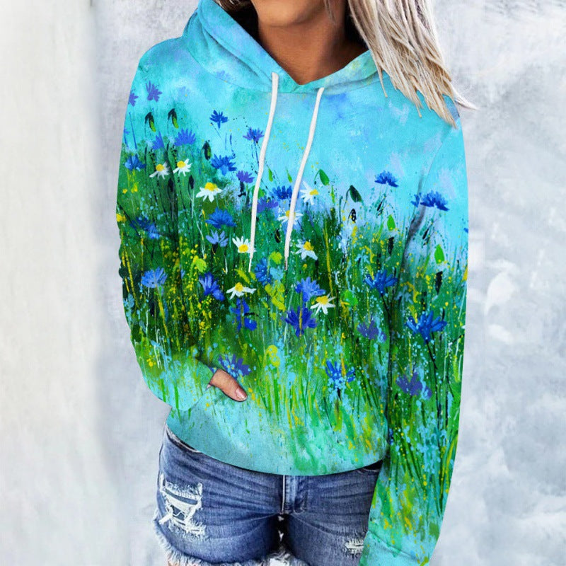 Early Autumn Space Series Loose Hoodie