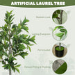 Potted Fake Plant, Lifelike Laurel Artificial Tree with 345 PEVA Leaves for Home Decor, Green