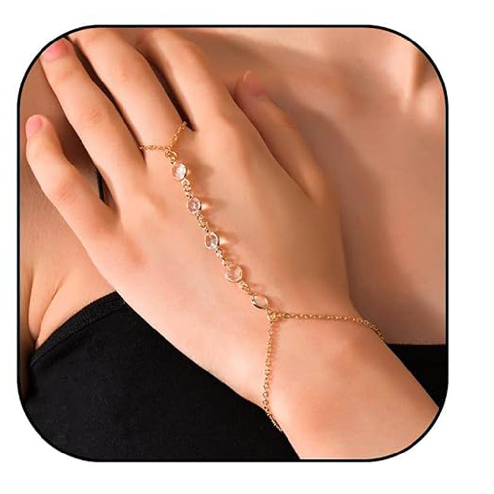 Small Rice-shaped Beads Rice Beads Zircon Pearl Ring Chain Love Finger Chain Ornament