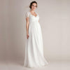 Eyelashes Lace Stitching  Cotton Short-sleeved Dress wedding dresses