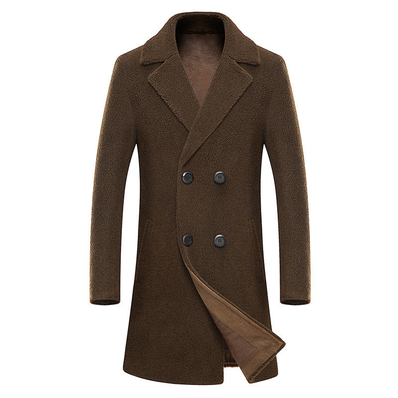 Double-breasted fur coat