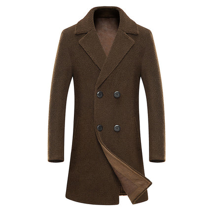 Double-breasted fur coat