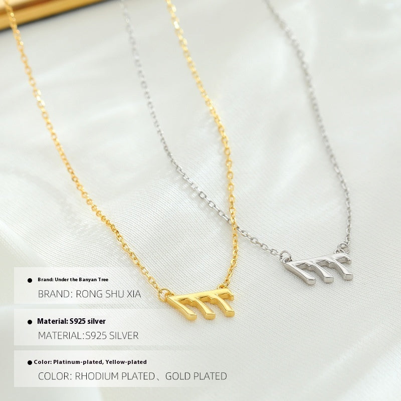 S925 Silver Lucky Digital Necklace For Women