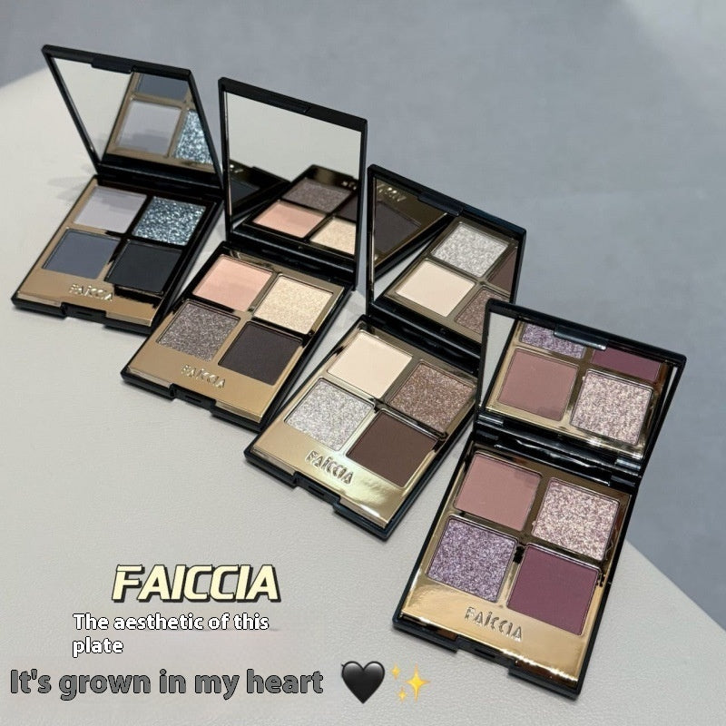 Four Colors Eye Shadow Powder Brown Earth Color Smoky Makeup Matte