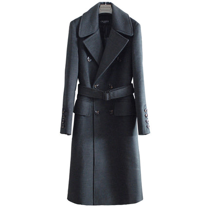 Extra Long Sweater Coat With Belt For Men