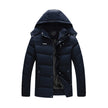 Men's Winter Solid Color Hooded Plush Warm Cotton Jacket