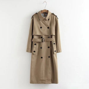 Long double-breasted trench coat
