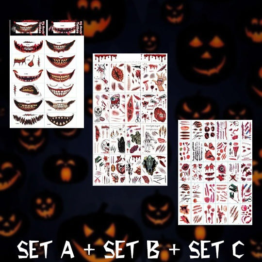 Halloween Fashion Tattoo Stick Smile Lip Sticker
