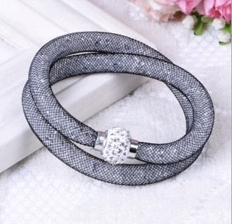 Mesh crystal bracelet