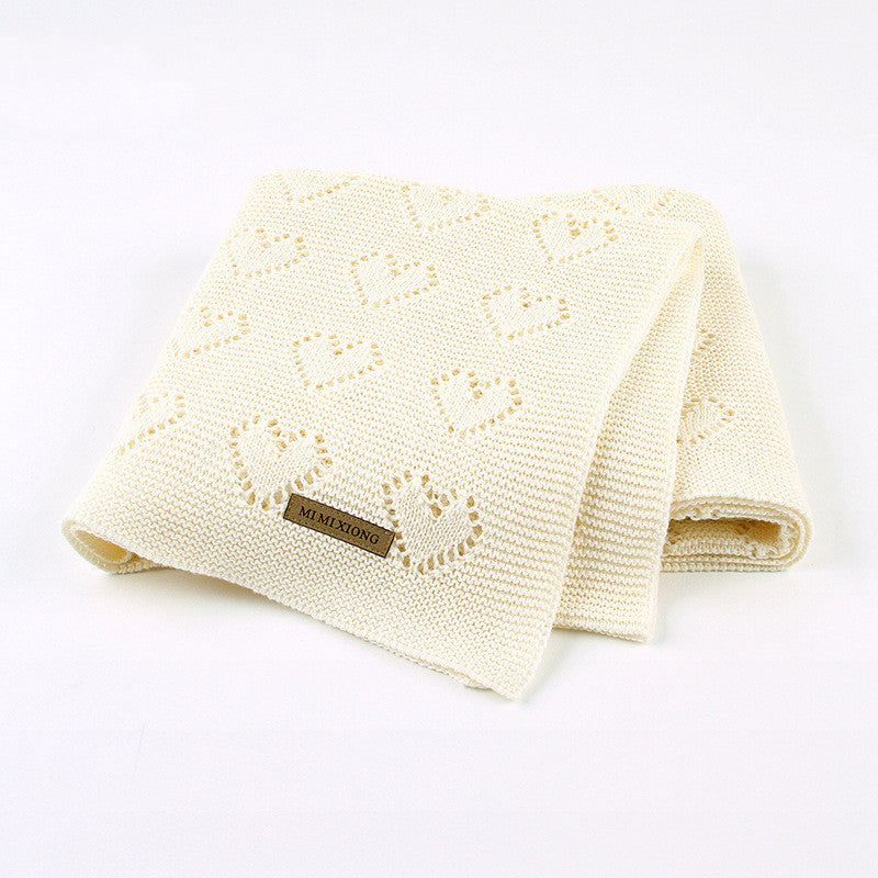 Baby Blanket Knitted Heart Hollow Windproof Blanket