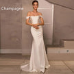 Simple Ivory Satin Mermaid Wedding Dress