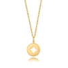 Eight Awn Star Hollow Pendant Clavicle Round Necklace