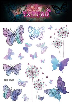 Waterproof Glitter Butterfly Tattoo Stick Gradient Tattoo