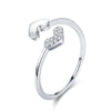 Versatile Peach Heart Love Pure Silver Ring, Women''s Adjustable Design Jewelry Ring