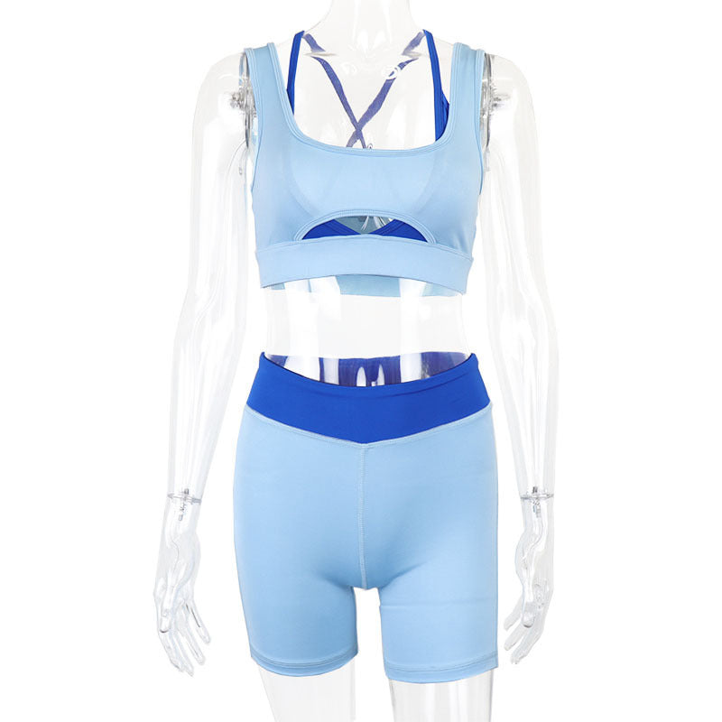 Sexy Cross Sports Underwear Female Fake Two Pieces