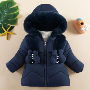Children's Winter Coat For Girls Aged 1 To 6 Plus Velvet Thickening