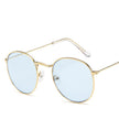 Round Frame Fashionable White Jingting Sunglasses