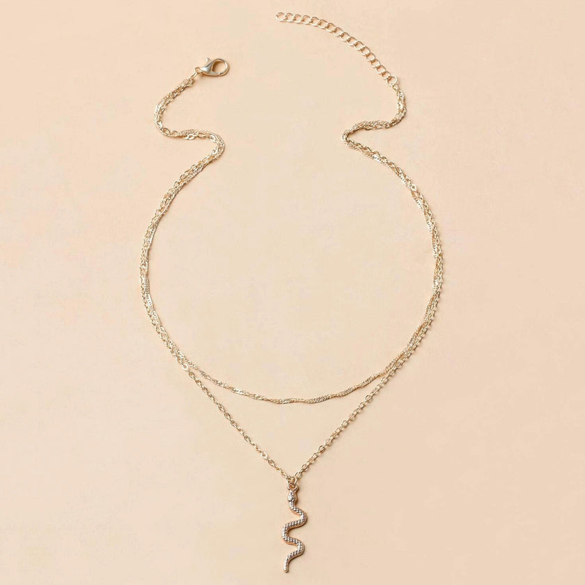 European And American Snake Necklace Female Minority Simple