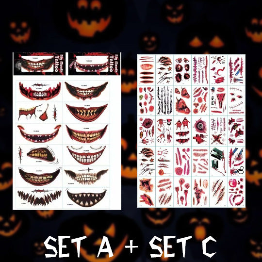 Halloween Fashion Tattoo Stick Smile Lip Sticker