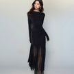 Black Panel Mesh Dress Women