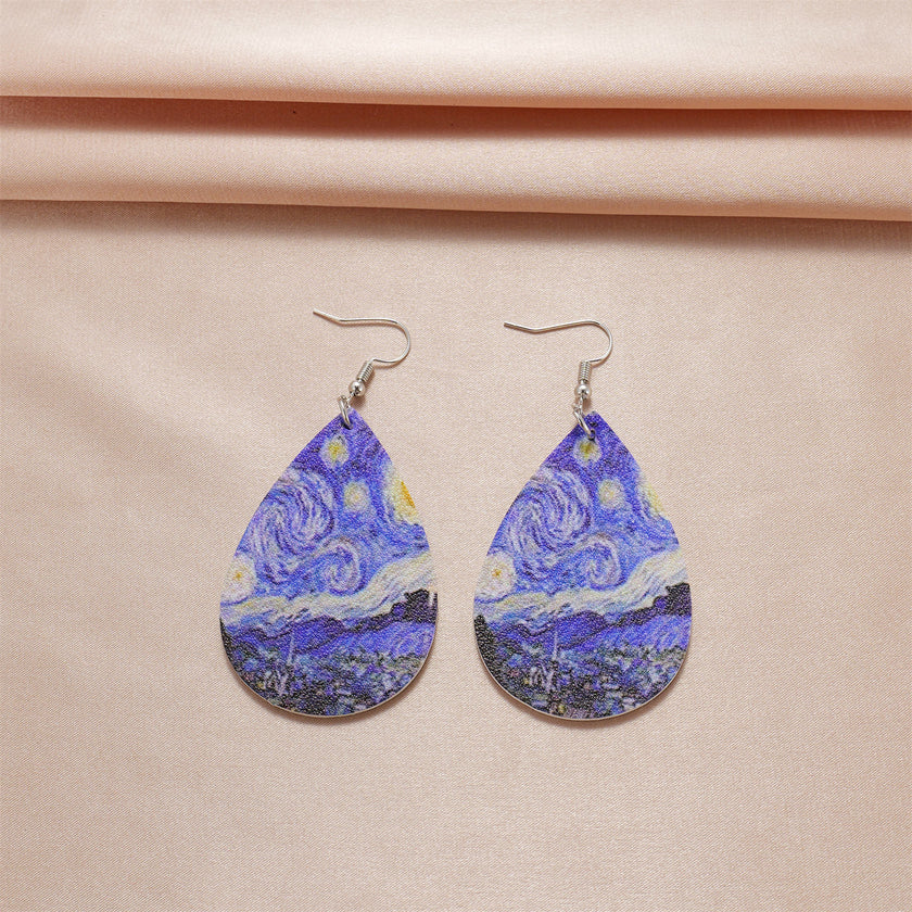 Alpcamers Double-sided Printing Starry Night Earrings