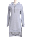 fashion irregular hooded long-sleeved dress sweater