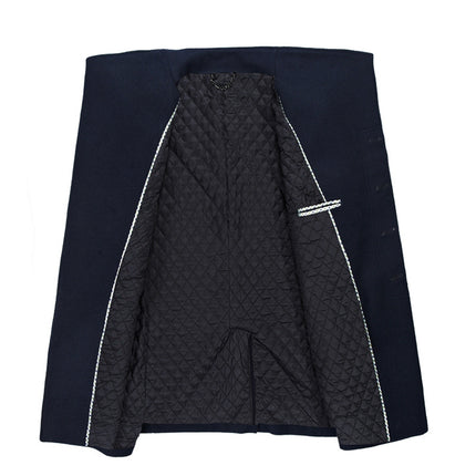 Long mid-length men's wool coat
