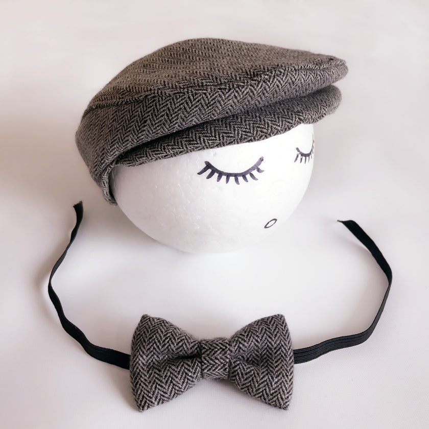 Gentleman Peaked Hat Bow Tie Baby Cartoon Taking Picture Hat Newborn Baby Child Photography Clothing Topper