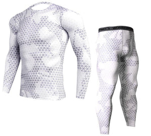 Mens Camouflage Pants & T Shirt Sets Fashion Crossfit T-shirt Compression Brand Clothing Joggers Men Casual Leggings