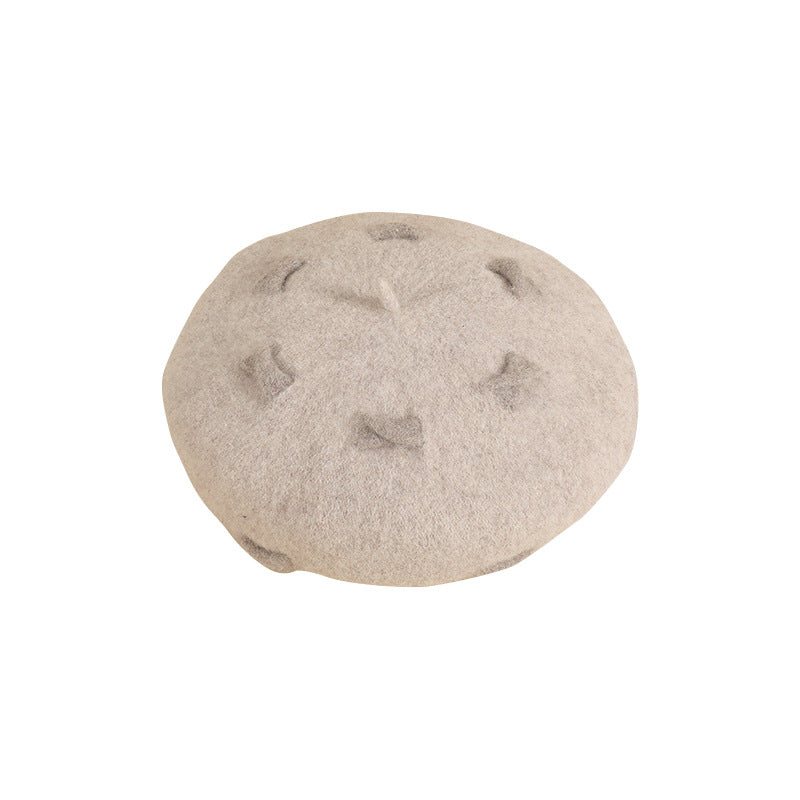 Wool Cap Children's Warm Painter Bow Beret