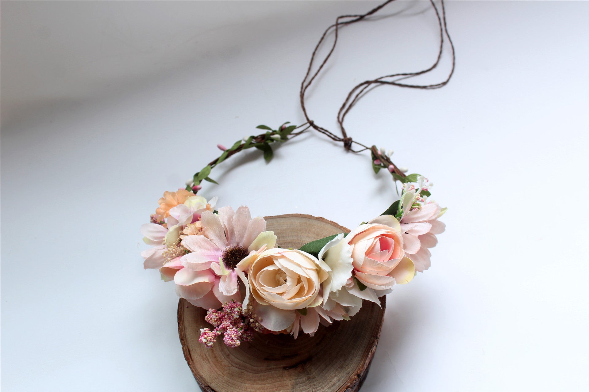 Flower girl flower bridesmaid wreath seaside