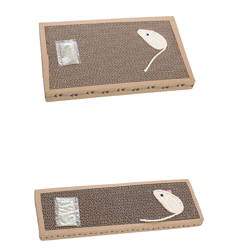 Pet Toy Cat Scratching Board Plus Woven Sisal Mouse Catnip
