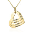 A Stainless Steel Heart-shaped Necklace Engraved With Family Personality And A Heart Shape