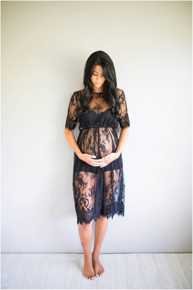 Lace hook flower maternity skirt