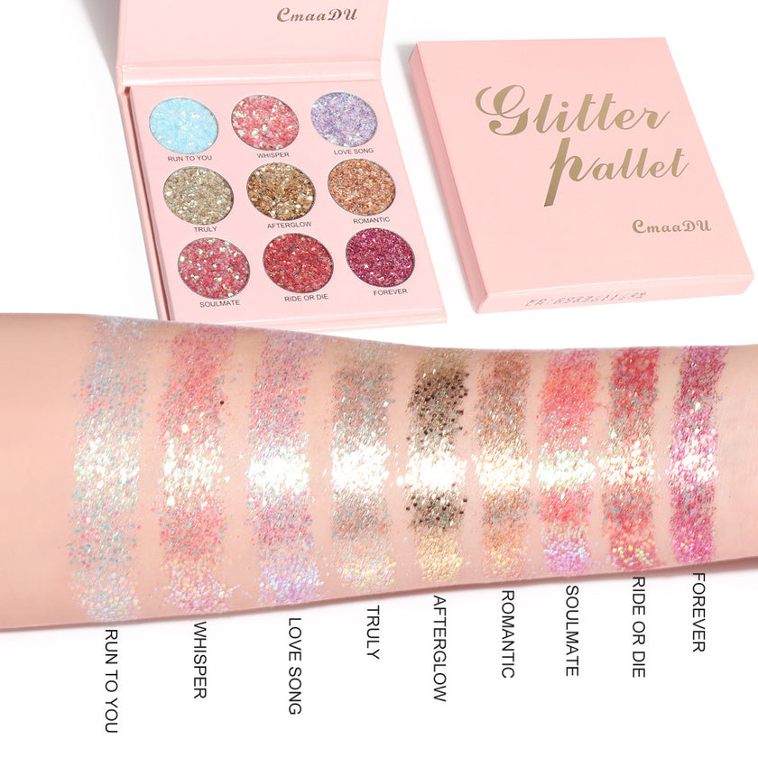 Matte And Metallic 9 Shades Of Glitter Eyeshadow