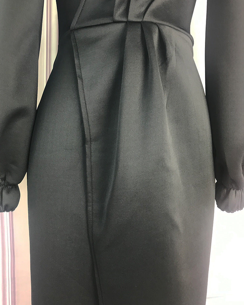 Bubble sleeve dress evening dress