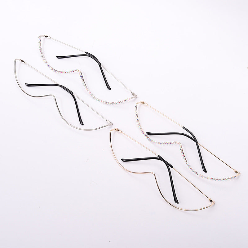 Diamond Semicircle Lensless Sunglasses Frame