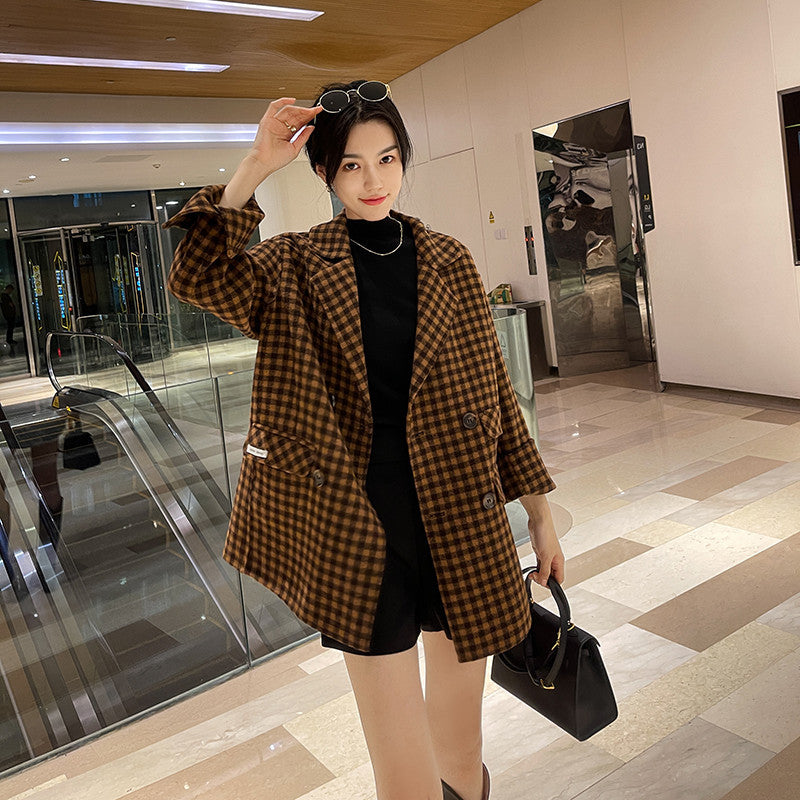 British Plaid Double-faced Cashmere Coat Women