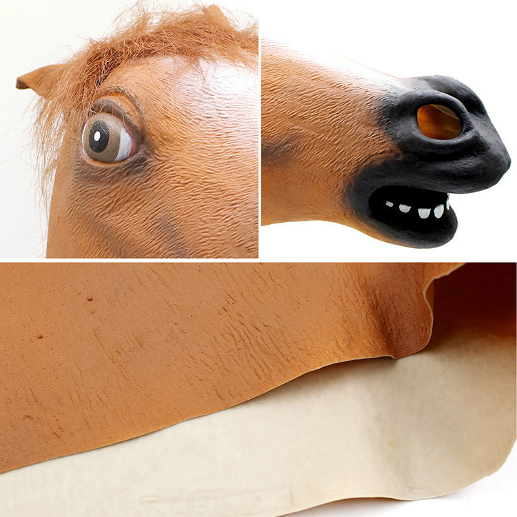 Man with funny headgear party face mask makeup