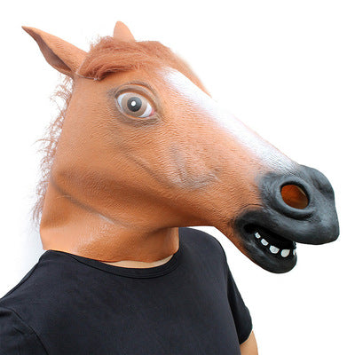 Man with funny headgear party face mask makeup