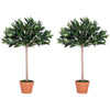 3ft Artificial Olive Tree Indoor Plant Greenery For Home Office Potted In An Orange Pot Set Of 2