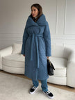 Fashion Large Lapel Long Coat Winter Warm Cotton Jacket With Pockets And Lace-up Design Casual Solid Color Thick Coat For Women Outwear Clothing