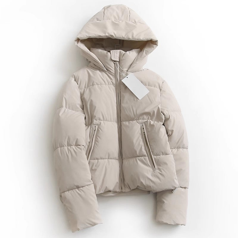 Winter New Versatile Loose Fluffy Bread Thickened Warm Hooded Cotton Coat Women