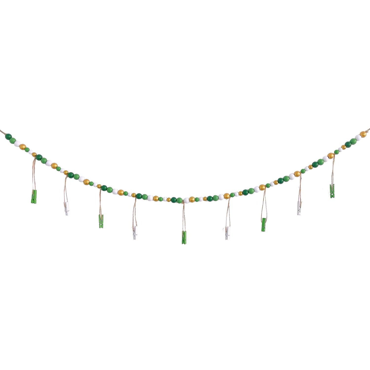 Hanging Photo Display Festival Wooden Beads Photo Clip