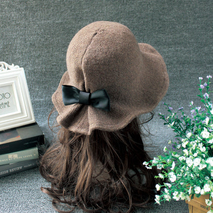 6 Colors Hat Women British Vintage Bowler HatStyle Versatile Wool Basin Hat