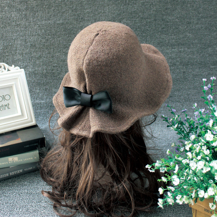 6 Colors Hat Women British Vintage Bowler HatStyle Versatile Wool Basin Hat